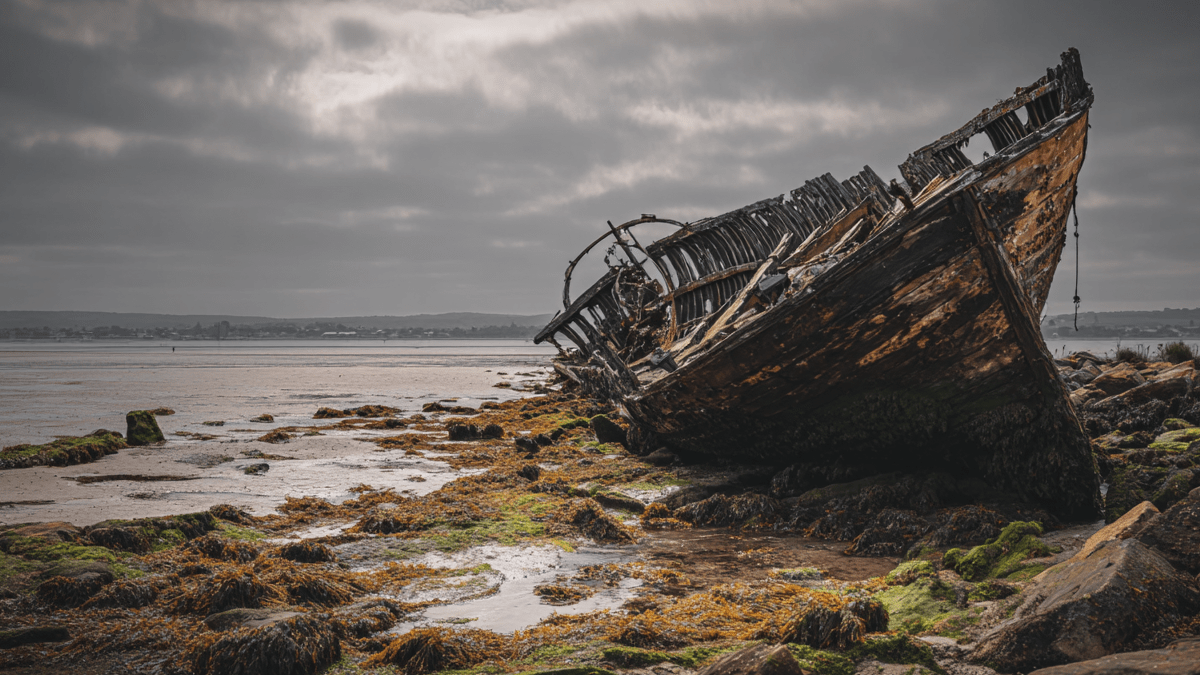 Schiffswrack. (KI-generiert)