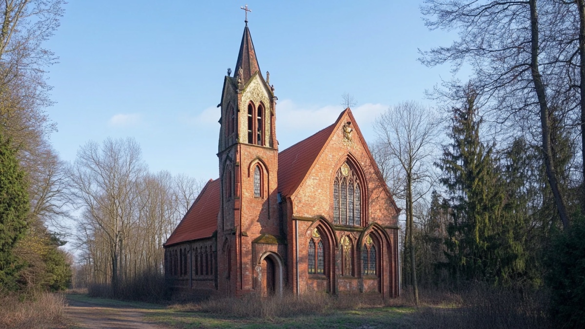 Eine Kirche, wie man sie in Brandenburg finden würde. (KI-generiert)