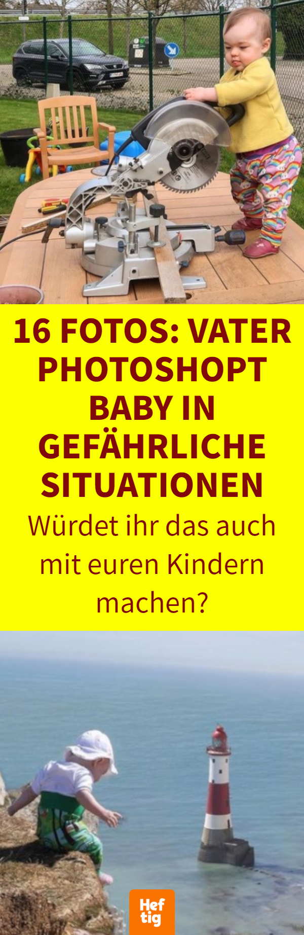 16 Fotos: Vater photoshopt Baby in gefährliche Situationen