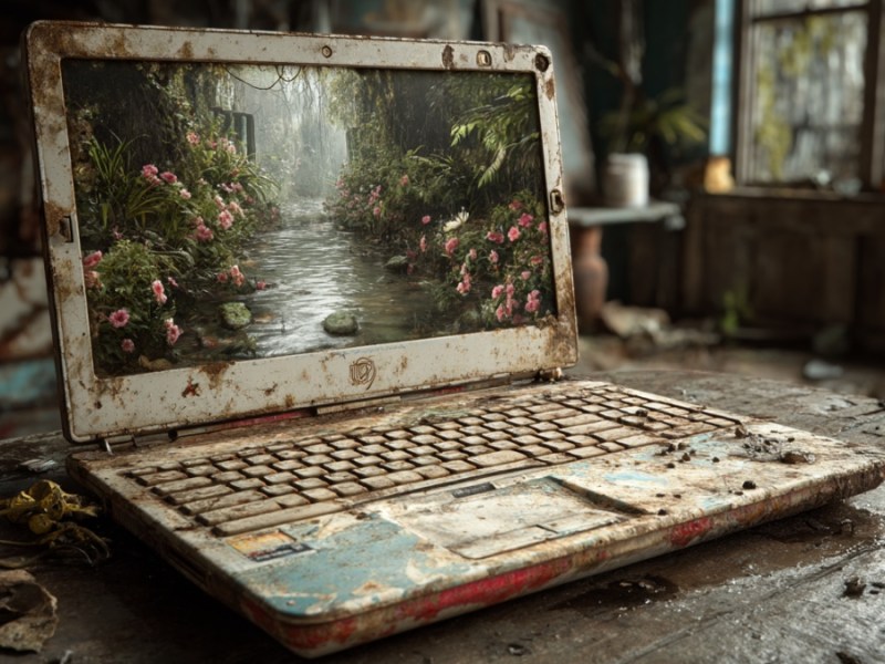 Kaputter Laptop. (KI-generiert)