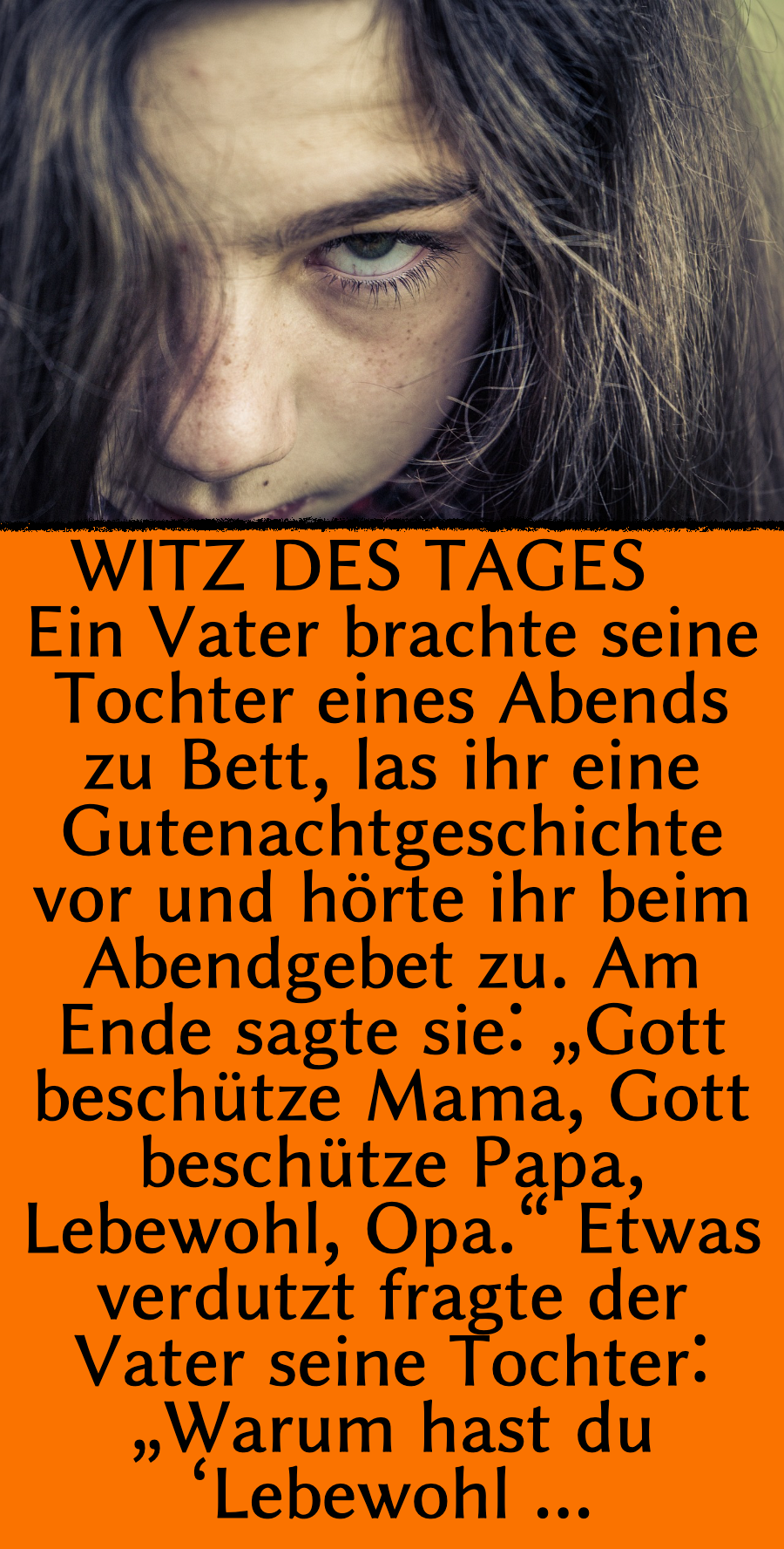 Witz des Tages: Tochter gruselt Vater beim Zubettgehen