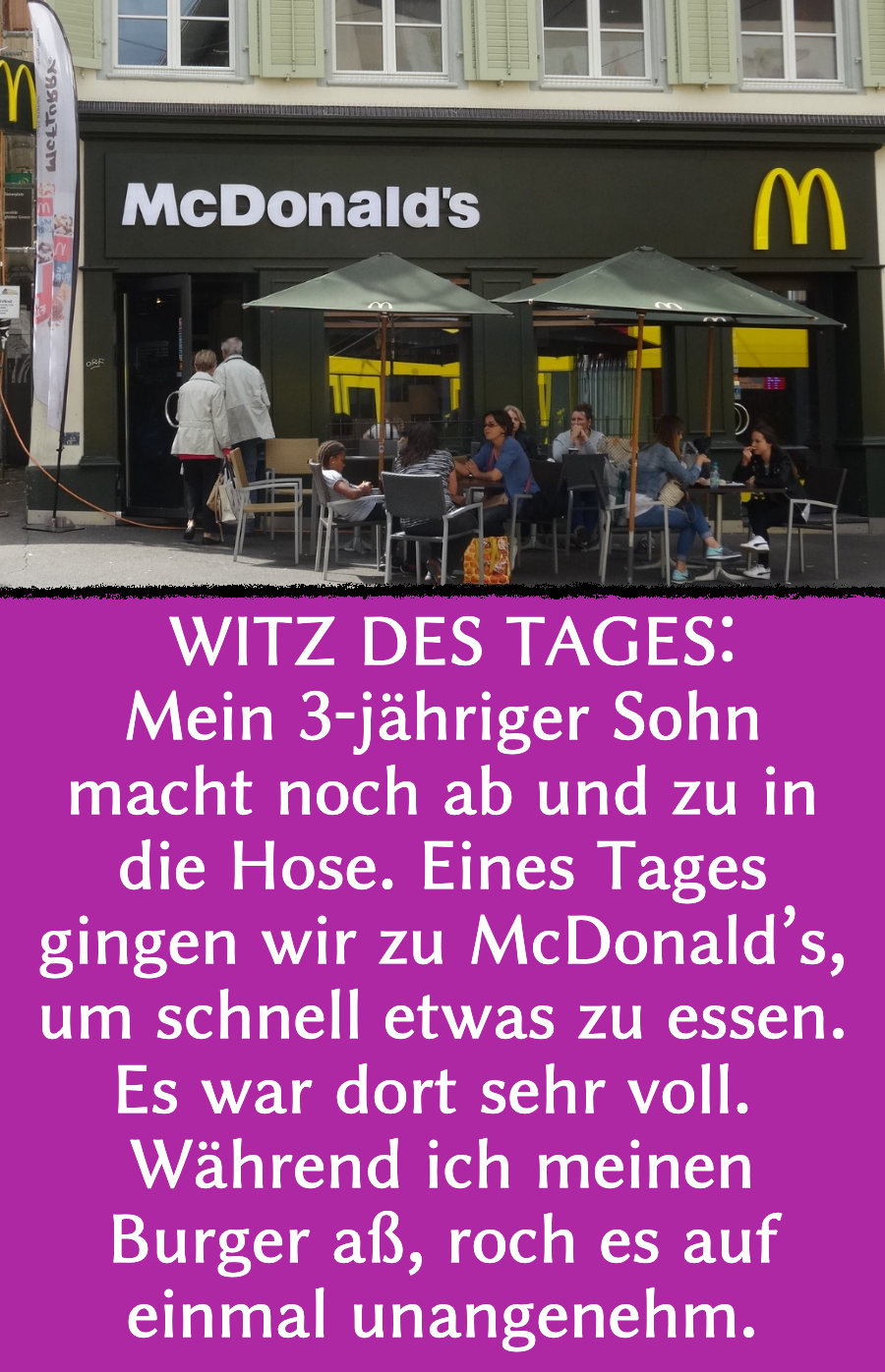 Witz des Tages: Mutter erlebt Blamage bei McDonald\'s