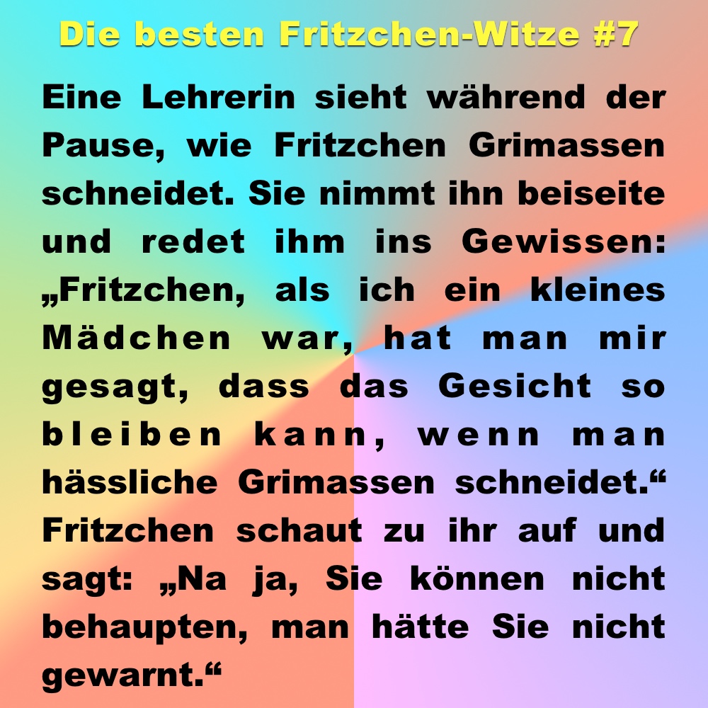 Witz des Tages: die 15 besten Fritzchen-Witze