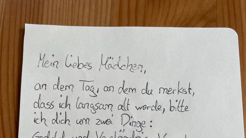 Ein Brief einer Mutter an ihre Tochter.