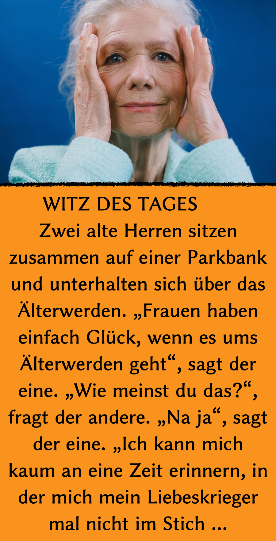 Witz des Tages: Alter Mann kann Frau nicht mehr beglücken