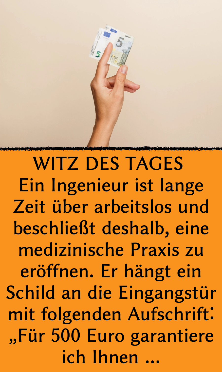 Witz des Tages: Arbeitsloser veräppelt Arzt