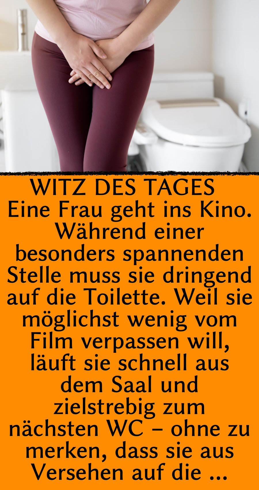 Witz des Tages: Kinobesucherin rennt aufs Herren-WC