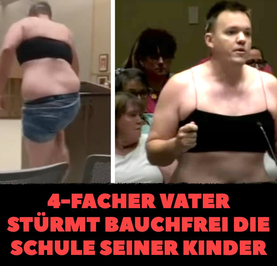 4-facher Vater stürmt bauchfrei die Schule seiner Kinder