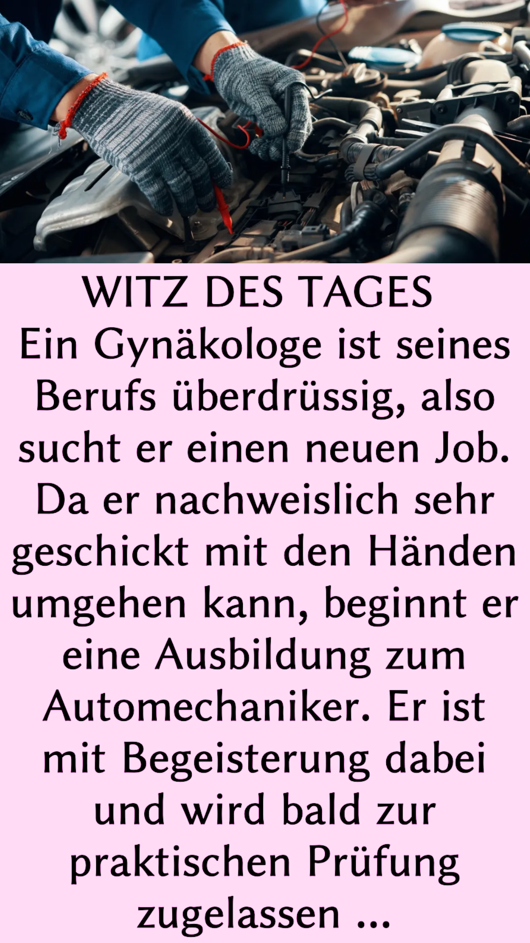 Witz des Tages: Gynäkologe verblüfft gestandenen Mann